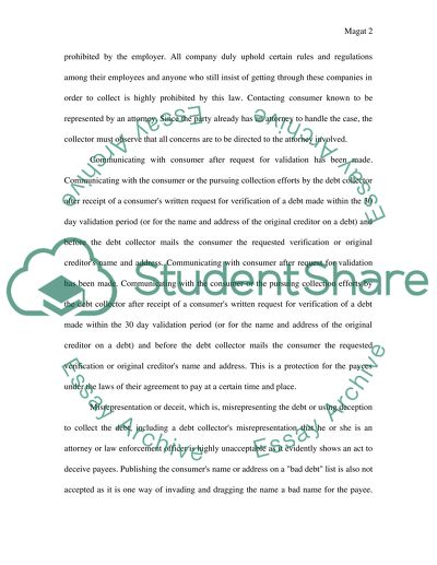 The fair debt collection practices act