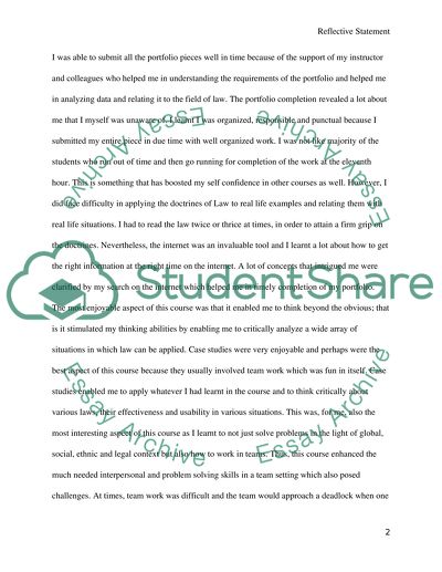 Reflective statement