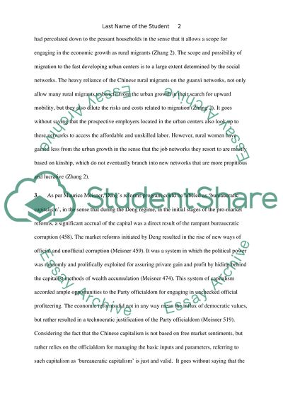 Traditional Chinese Society and Chinese Economics