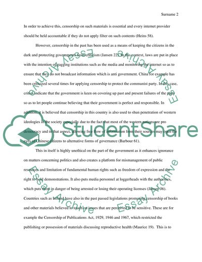 Argument on Censorship