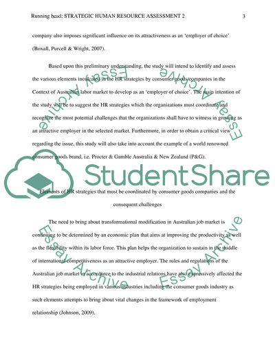 Human Resources Strategies Practiced in Procter & Gamble in Australia