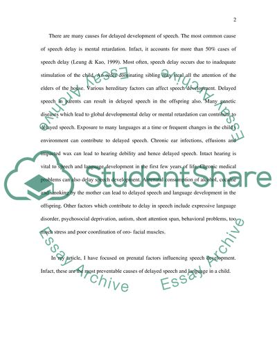 A factor that effect normal speech development