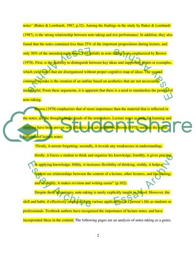 Genre of Lecture Notes