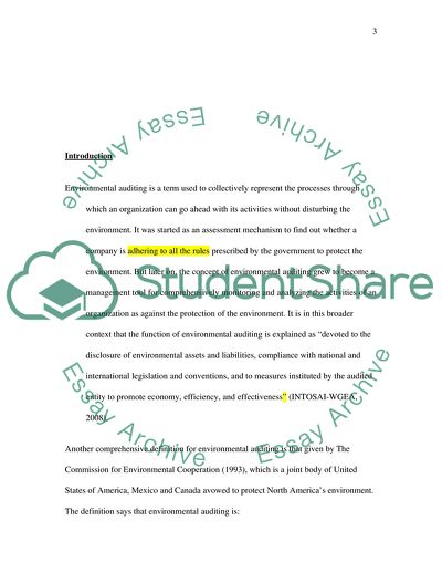 Environmental Auditing: History and Initiatives