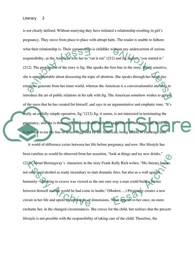 Literary Analysis: Hills Like White Elephants by Ernest Hemingway
