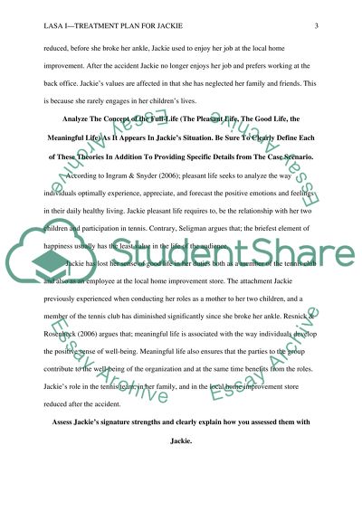 LASA I. Treatment Plan for Jackie