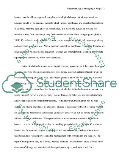 Implementing & Managing Change