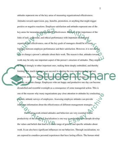 Work Place Emotions and Attitudes