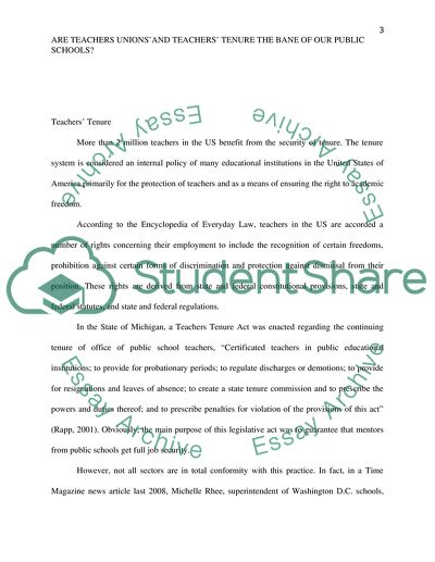 Are Teachers Unions and Teachers Tenure the Bane of our Public School System