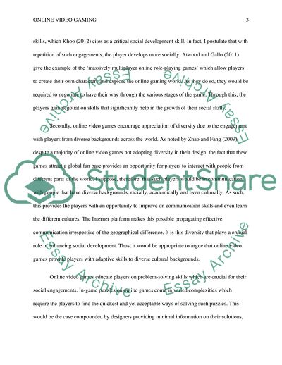 Effect of Online Video Gaming on Social Development