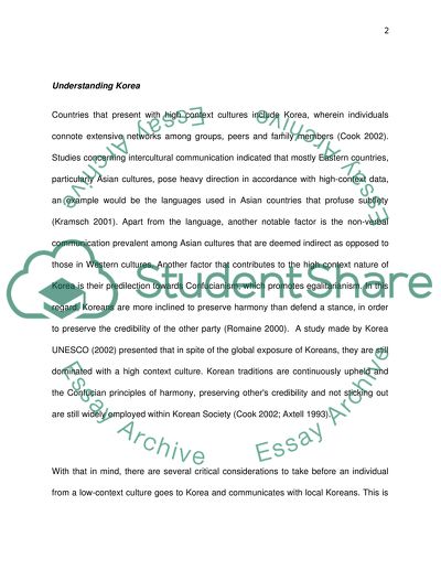 Koreas High Context Culture