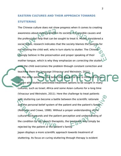 Impact of Cultural Perspectives on Stuttering and the Implications in Therapy