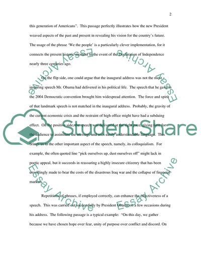 President Obamas Inaugural Address