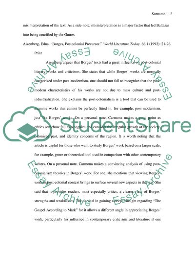 Jorge luis Borges the gospel acorrding to mark: An annotated bibliography