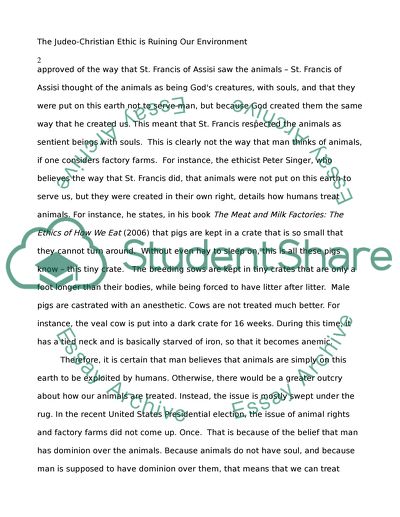 The Judeo-Christian Ethic is Ruining Our Environment