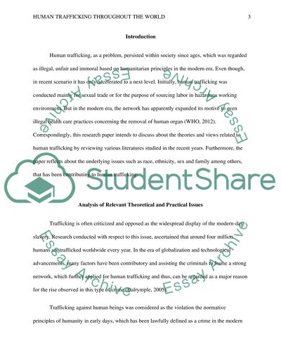 Human Trafficking Throughout the World