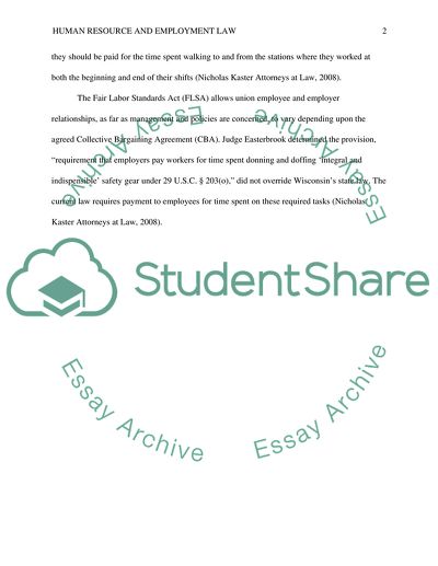 Human Resource and Employment Law