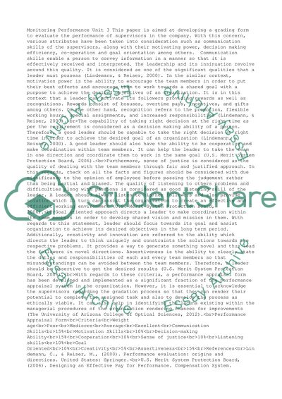 Monitoring Performance unit 3
