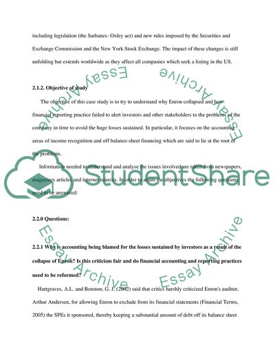 Enron and Off-balance Sheet Financing