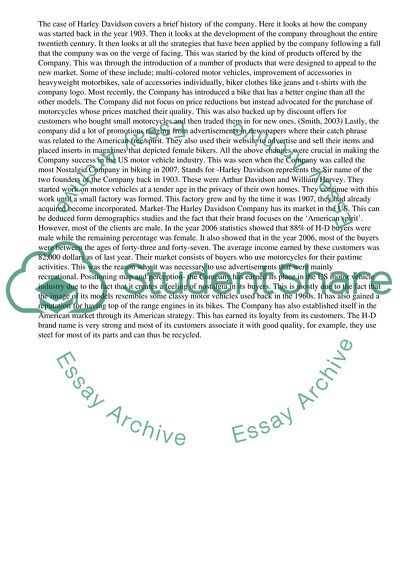 Strategic Marketing of Harley Davidson