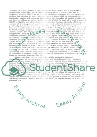 Modern Business Concept of the Oxygen Bar