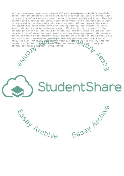 Political Risk at Wal-Mart