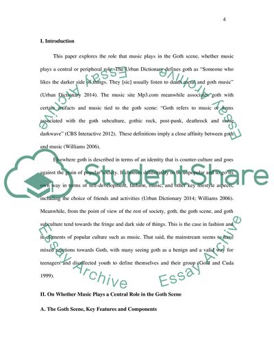 Does Music Play a Central Role in the Goth Scene