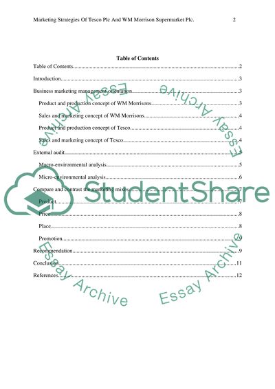 Marketing Strategies of Tesco Plc and WM Morrison Supermarket Plc
