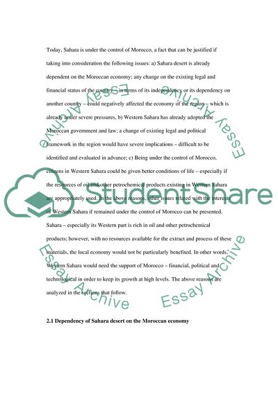 The Sahara Desert Should Belong to Morocco Country