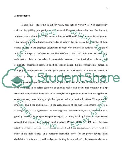 Evaluation of Web Accessibility for the Visual Disabled
