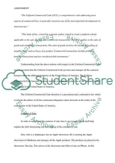 Analysis of Section 2-204 of the Uniform Contract Code