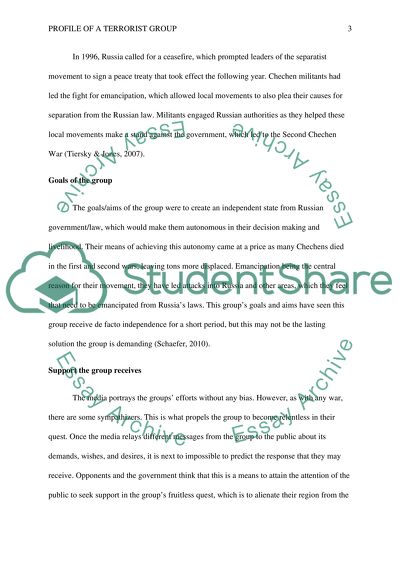 Profile of a Terrorist Group