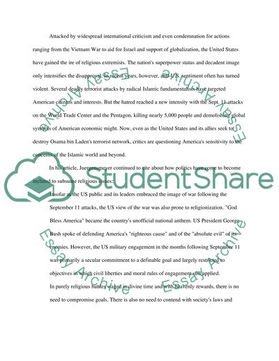 Juergensmeyers Holy Orders: Opposition to the Modern States