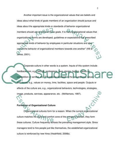 How is the organizatinal culture formed and continued in the future