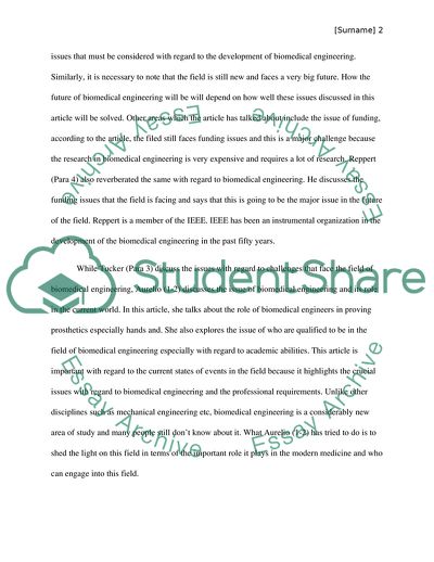 Analysis about Biomedical Engineering