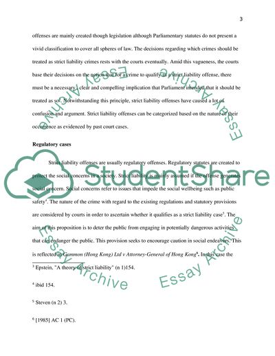 Meaning and Justification for the Strict Liability Concept