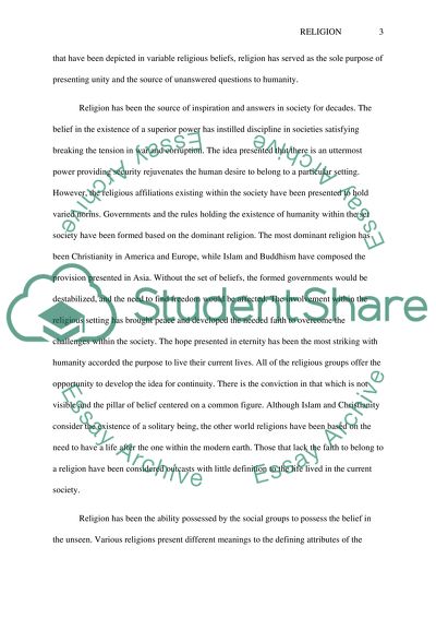 Religion as the Source of Inspiration