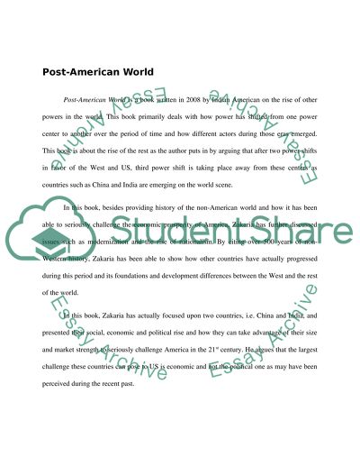 The Post-American World by Fareed Zakaria