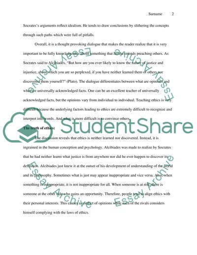 Analysis of the demonstration of philosophy in Platos Alcibiades