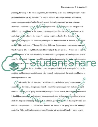 Peer Assessment & Evaluation