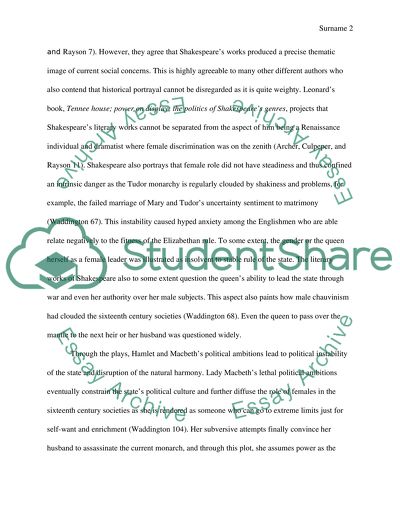 Sixteenth century female sexuality and their impact on Shakespeares tragedy