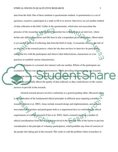 Ethical Issues in Qualitative Research