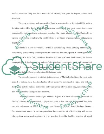 20th Centry Music: Luciano Berio