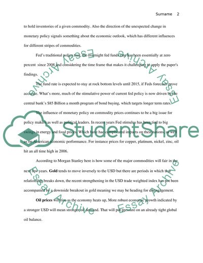 How Does Fed Policy Affect Commodity Markets - Bank of Atlanta