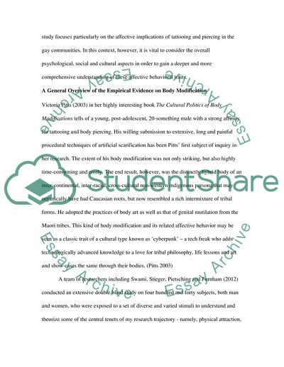 Influence of Tattoos on Perceptions of Bodily Appeal and Intelligence