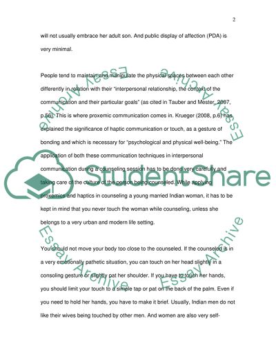 Counseling Psychology - Proxemics and Haptics and the Impact of Culture and Ethnicity