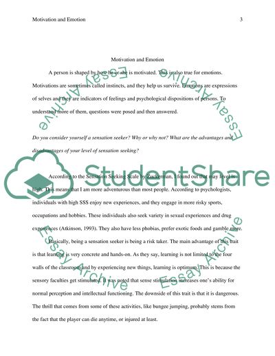 Motivation and emotion