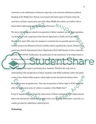 Trade and labour standards
