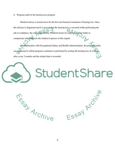 Work Noise Hearing Loss