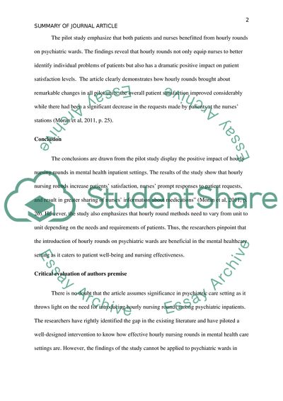 Summary of Psychiatric Journal